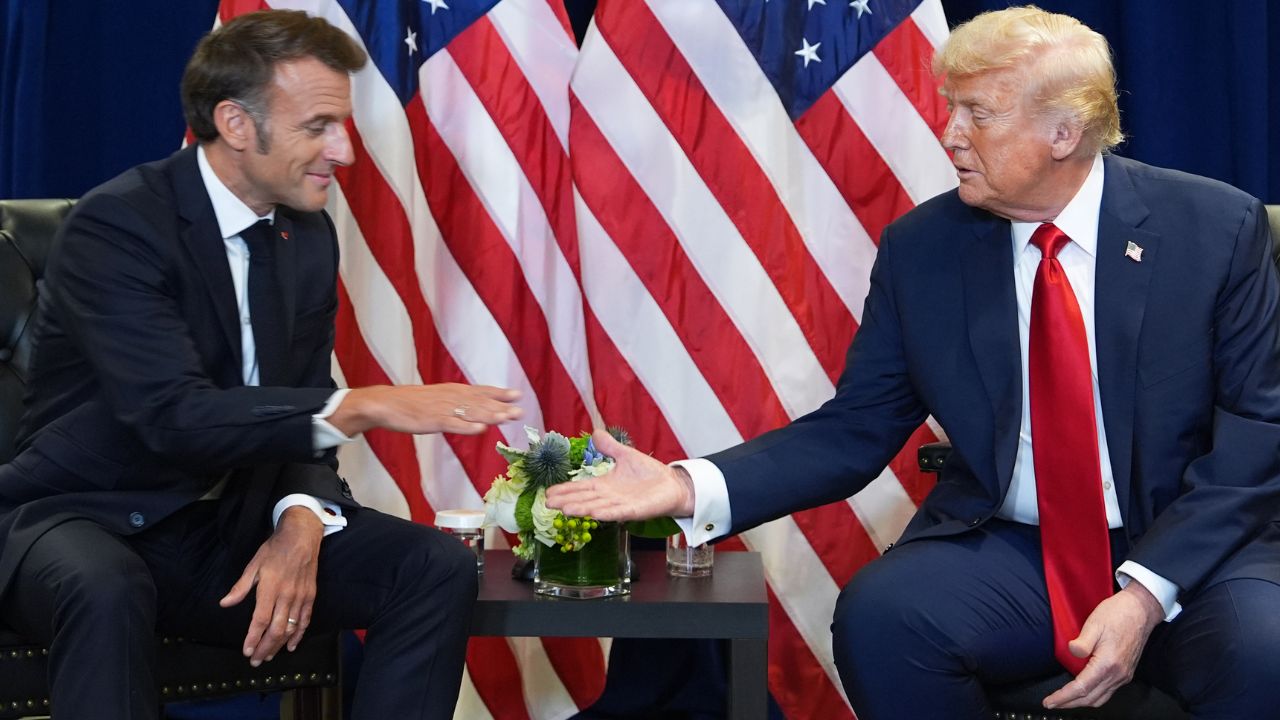 Emannuel macron and donald trump : Photo Credit: PTI