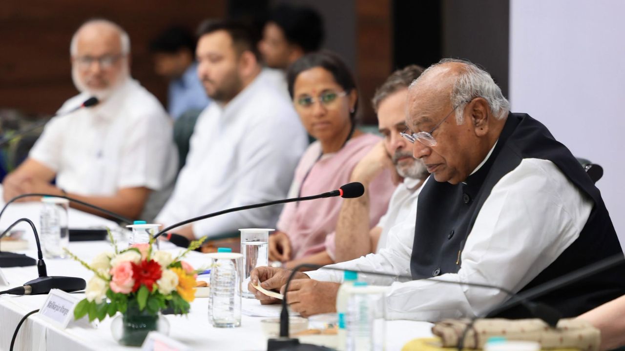 मल्लिकार्जुन खड़गे के साथ इंडिया ब्लॉक के सहयोगी दल