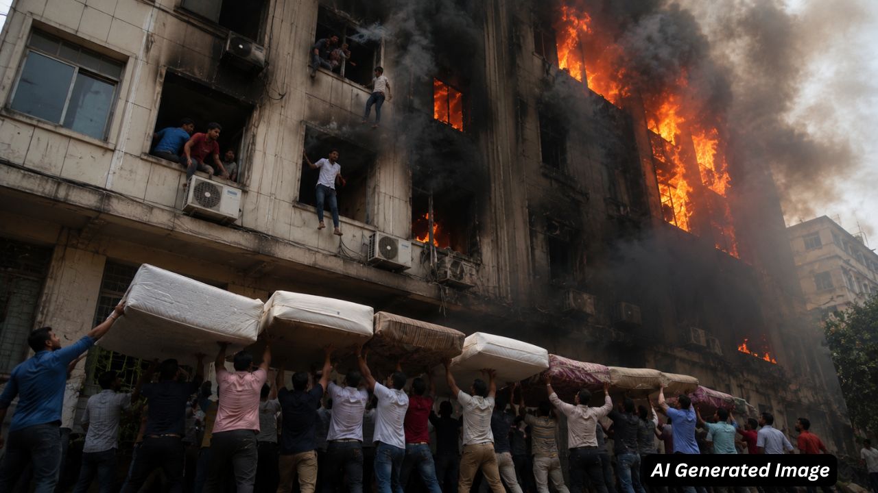 ai generated image of delhi fire accident