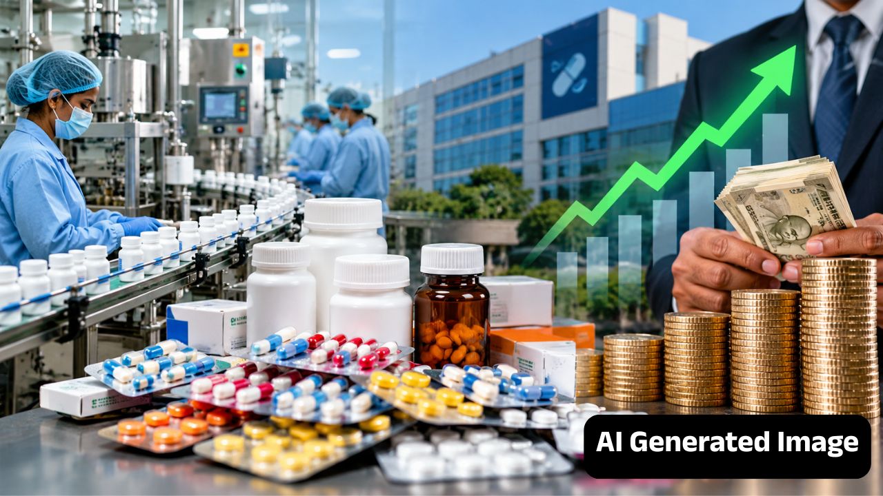 ai generated image of medicine companies, दवा कंपनी की प्रतीकात्मक तस्वीर