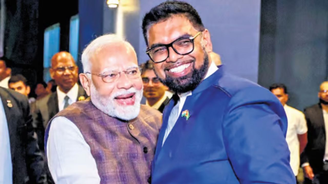 PM Modi and guyana president mohammad irfaan ali : PTI