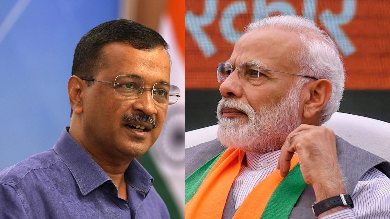 Arvind Kejriwal and PM Modi । Photo Credit: PTI (Edited by Khabargaon)