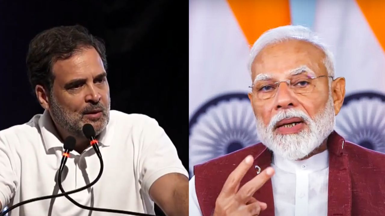 Rahul Gandhi and PM Modi.