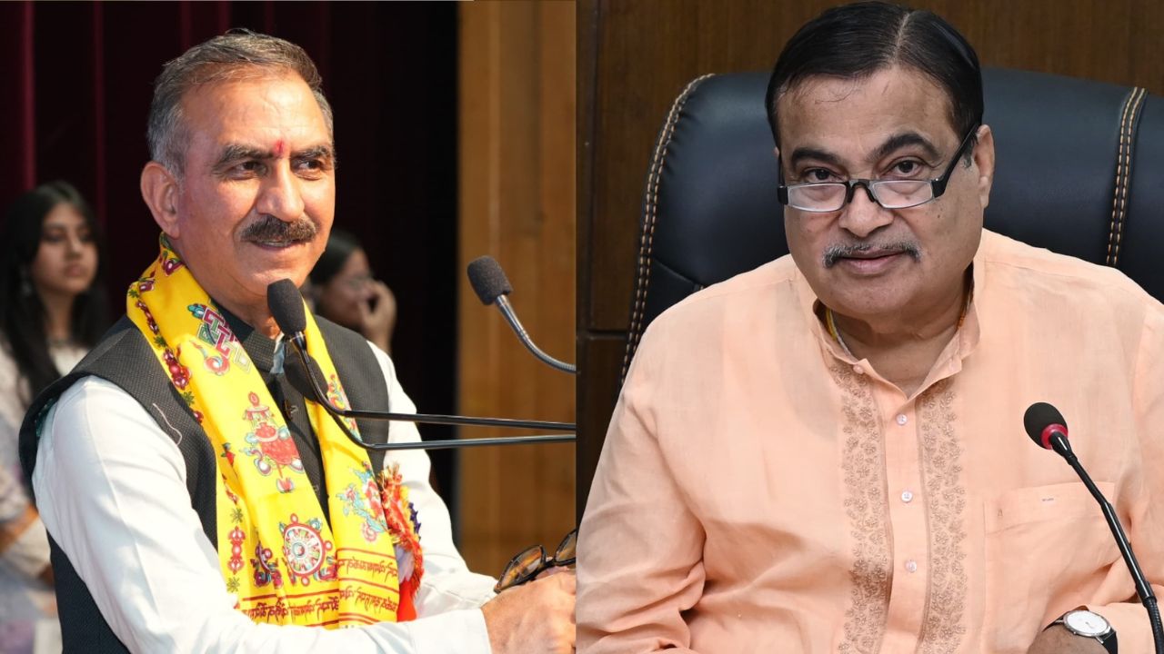 Sukhwinder Singh Sukhu and Nitin Gadkari..