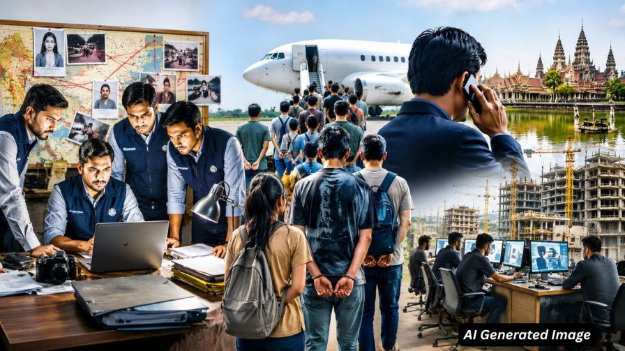 ai generated image of human traffic scam