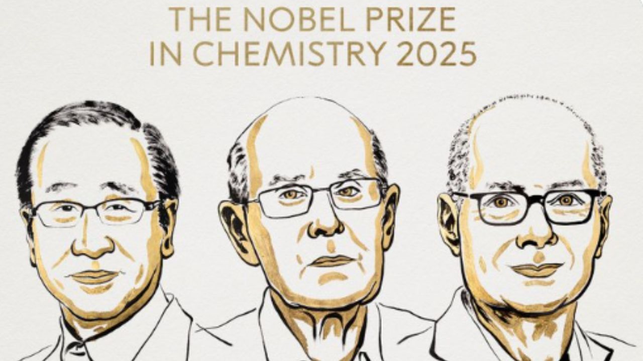 Susumu Kitagawa, Richard Robson and Omar M. Yaghi : Photo Credit: X/@NobelPrize