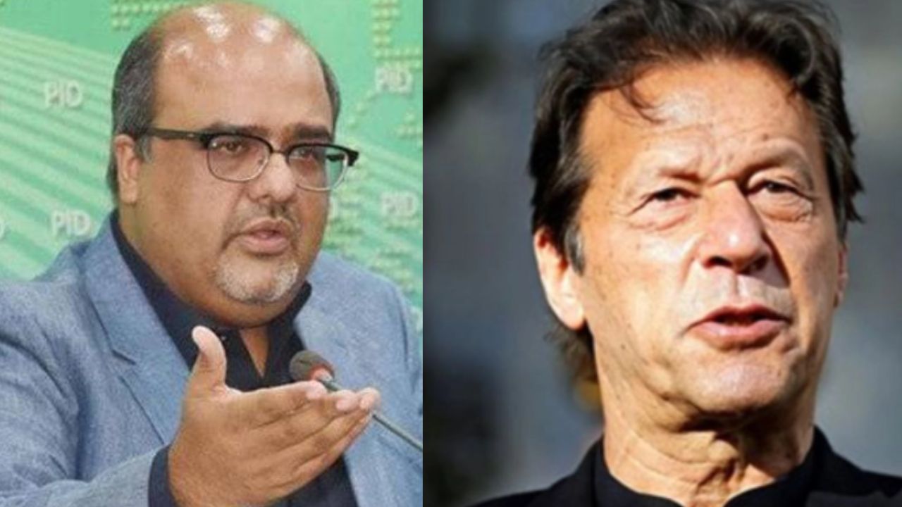 Shehzad Akbar and Imran Khan.