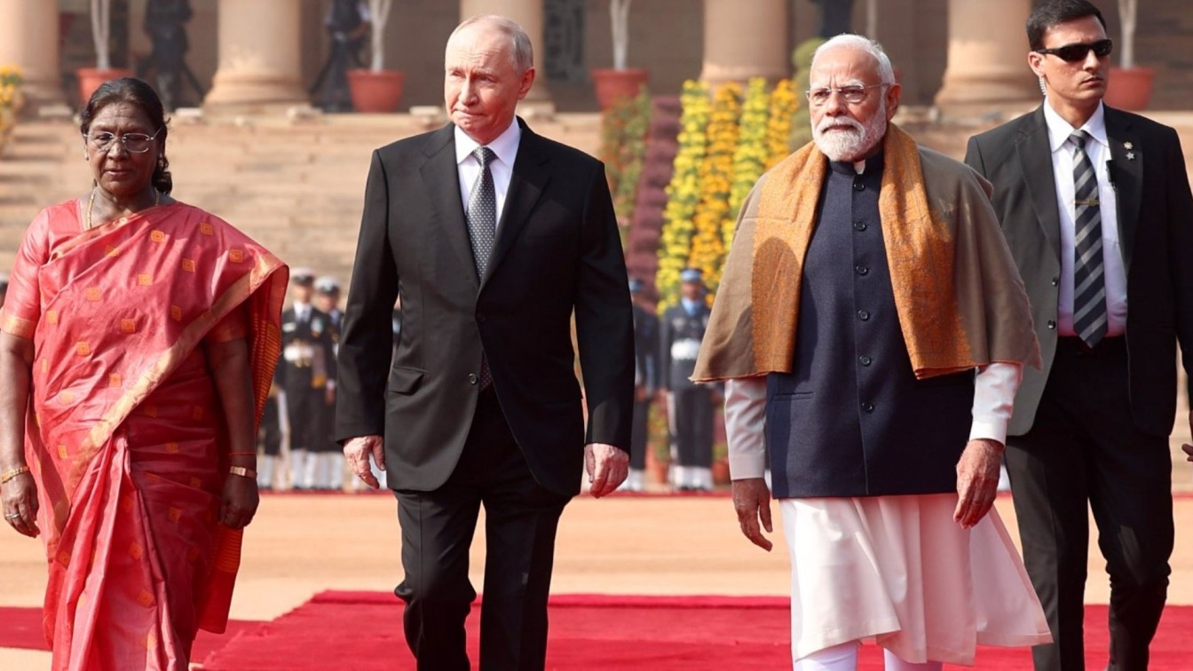 President putin with Indian President and PM