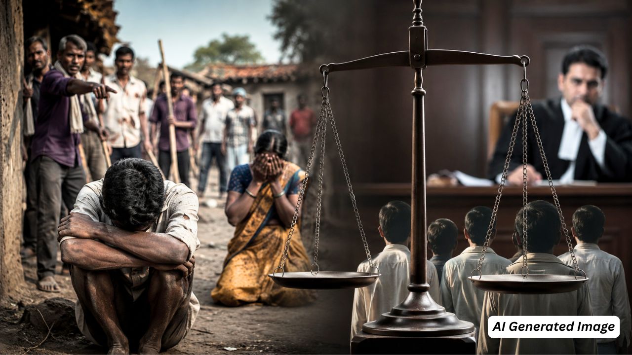 ai generated image of atrocities against sc st