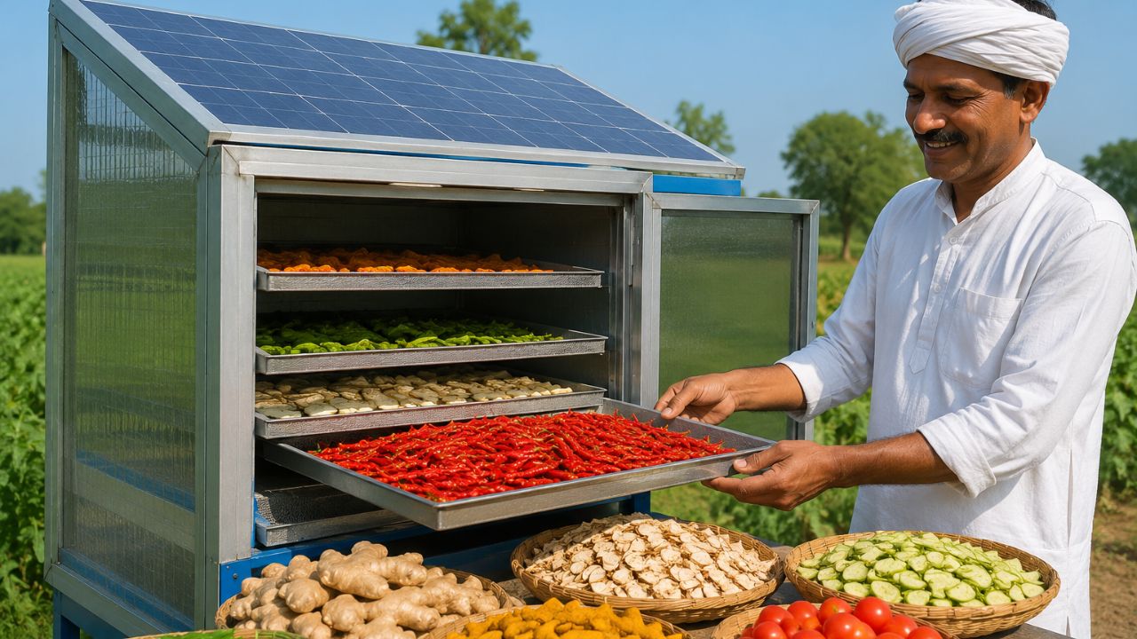 AI generated image of solar crop dryer