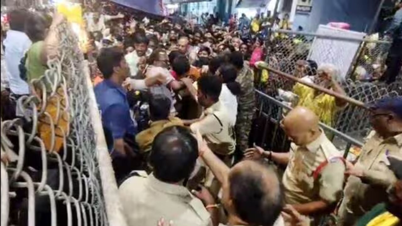 Screengrab of stampede in tirupati : Photo Credit: X