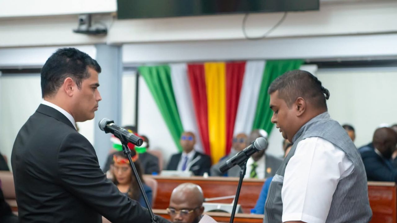 ashwin adhin taking oath। Photo Credit: X/@IndEmbSur