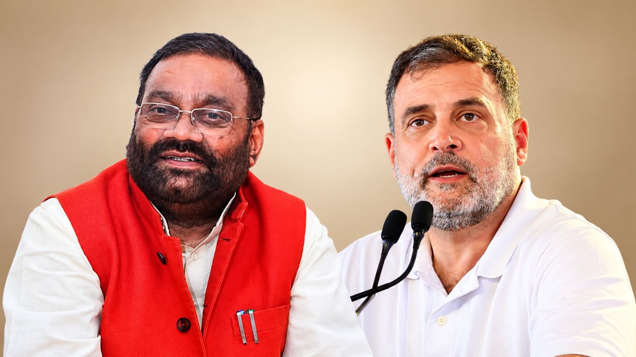 Swami Prasad Maurya and Rahul Gandhi 