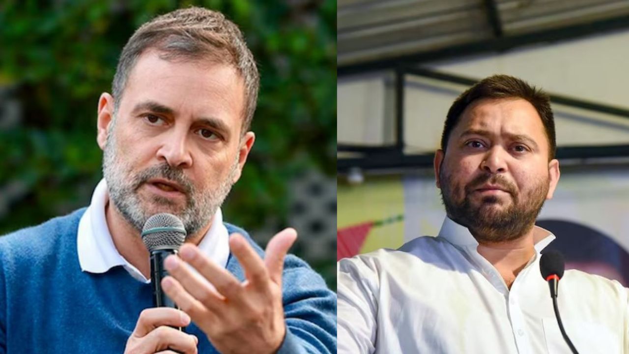 राहुल गांधी और तेजस्वी यादव ।  Photo Credit: PTI