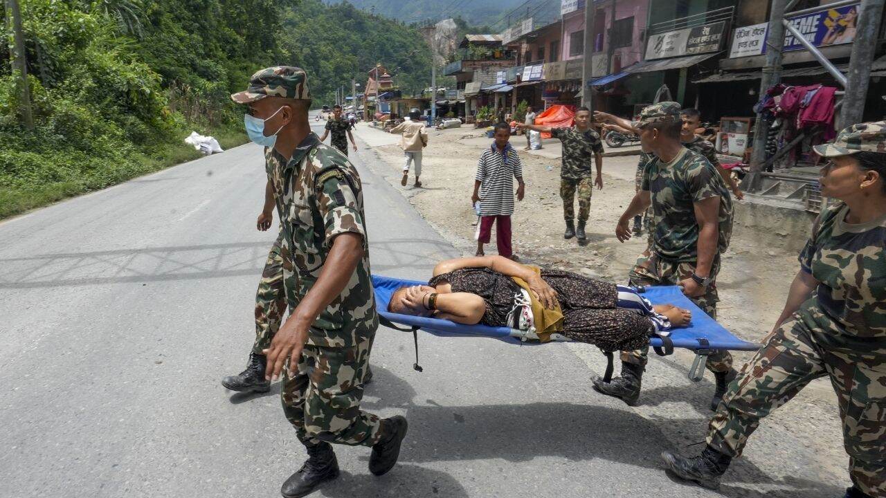 image of nepal flood rescue operation
