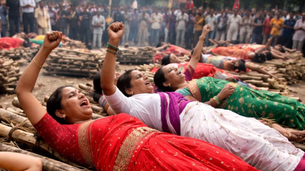 Ken Betwa River Link Project women protest