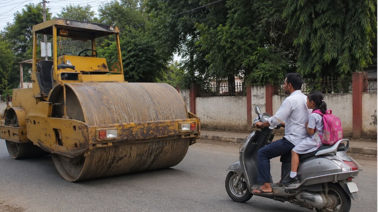 Tragic death after being crushed under a road roller