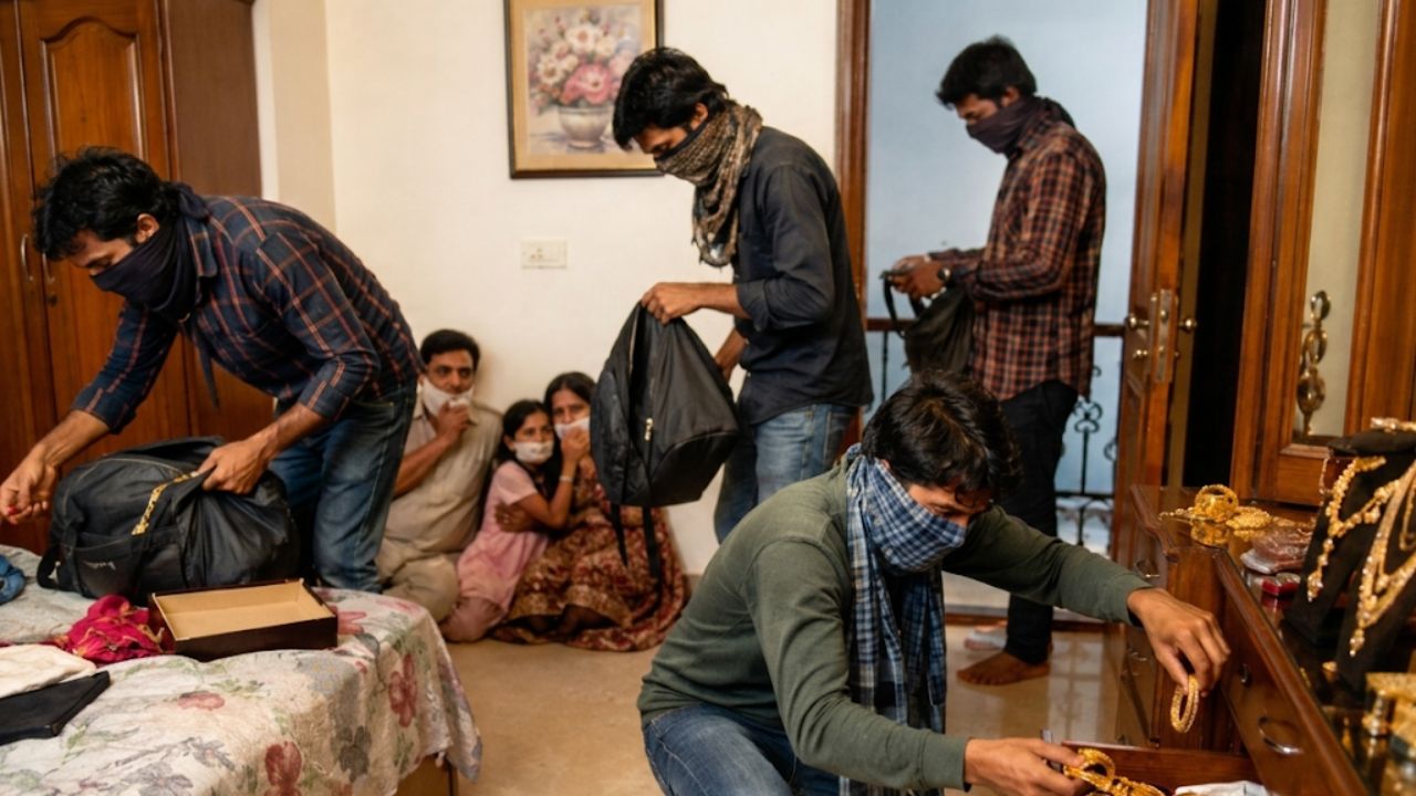 Bangladeshi thieves break into a house family hostage