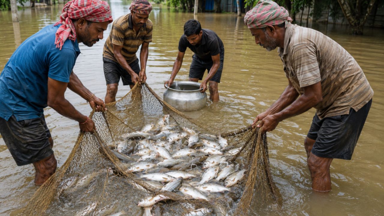 fish in flood