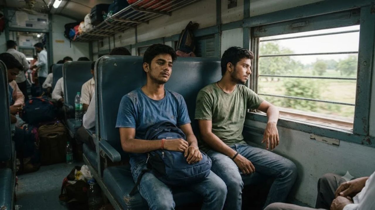 two friend in train