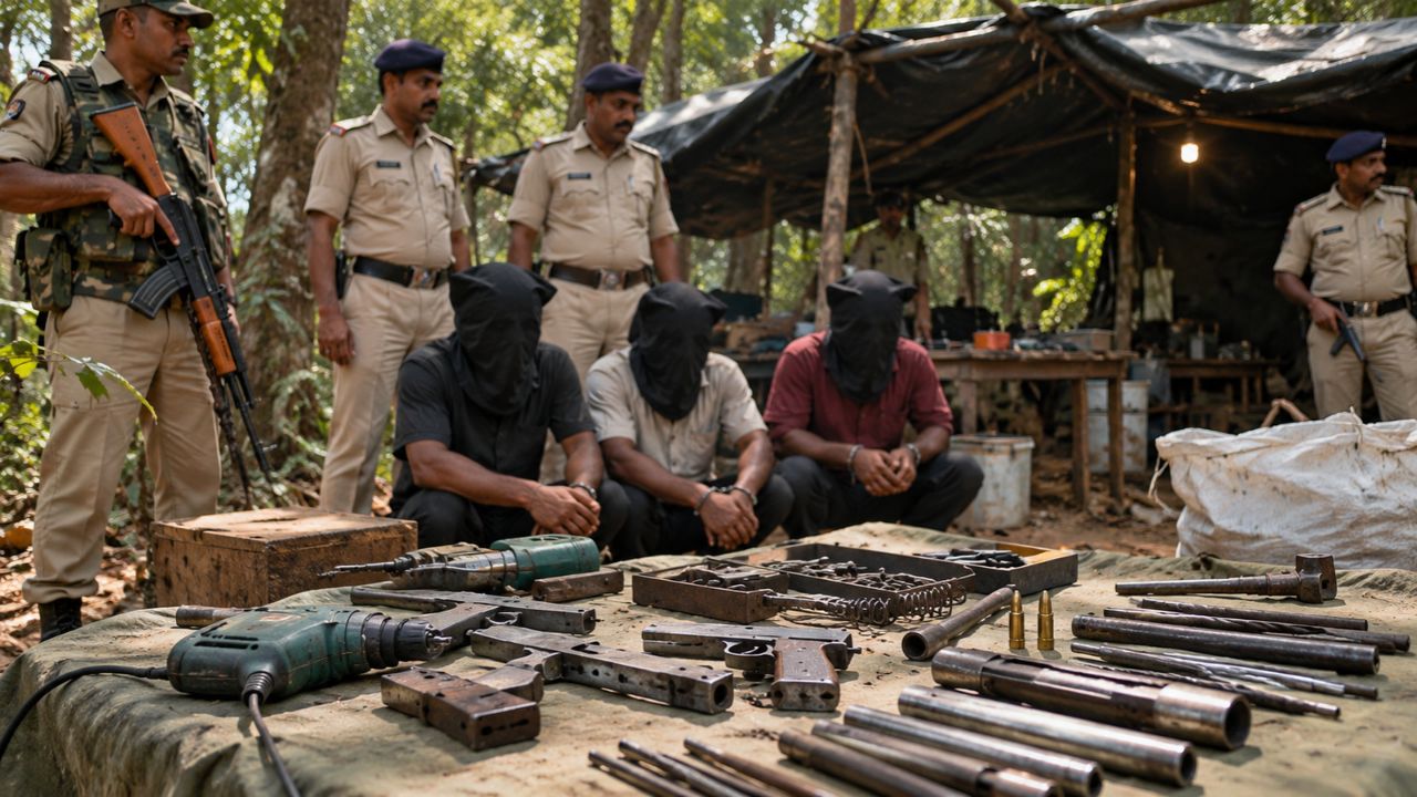 हथियारों के पकड़े गए अपराधियों की AI-Generated तस्वीर