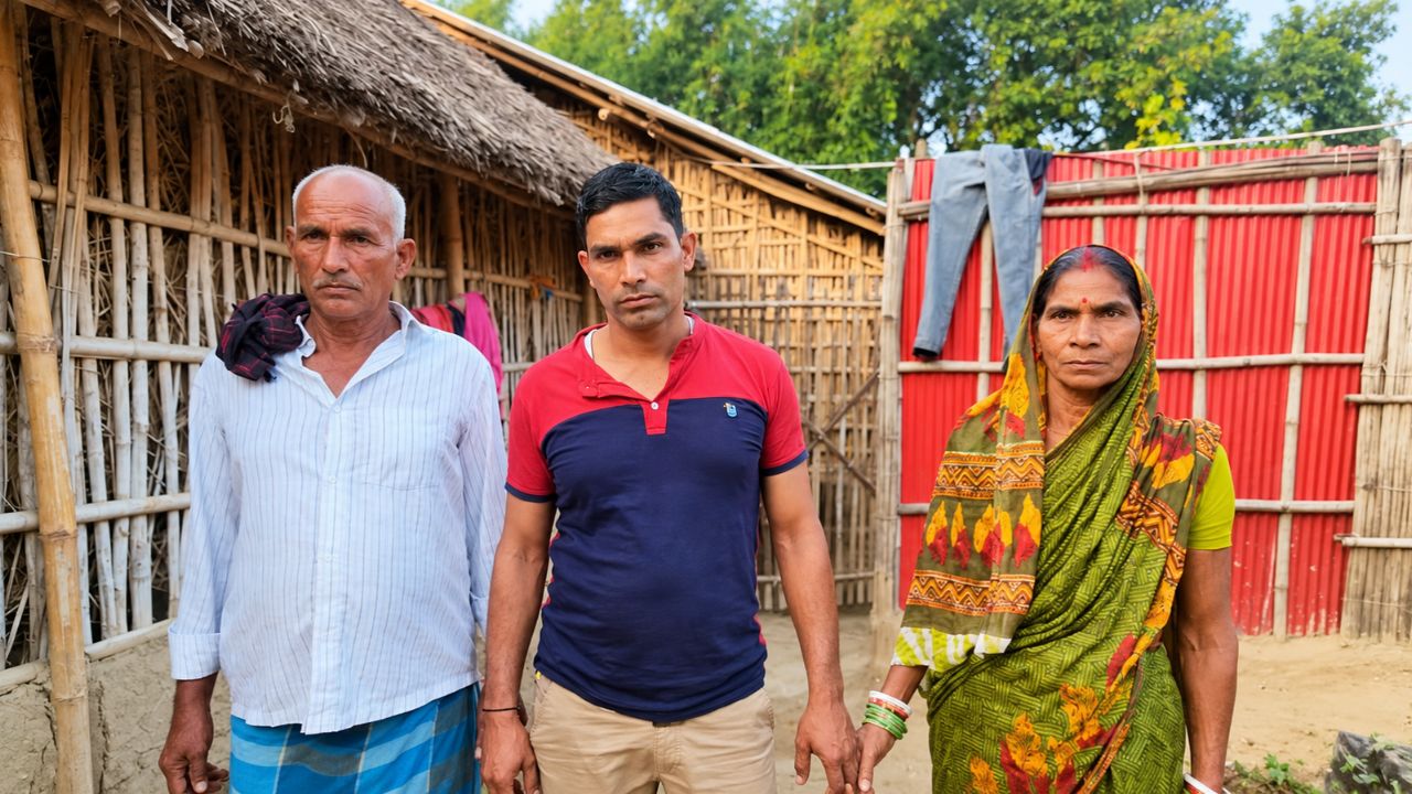 पिंटू यादव अपने माता-पिता के साथ