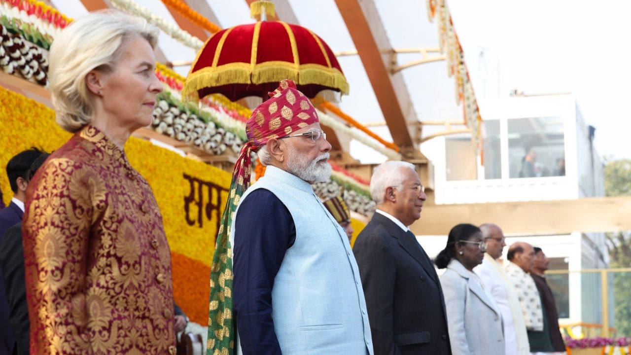 उर्सुला वॉन डेर लेयेन और पीएम मोदी । Photo Credit: X/@narendramodi