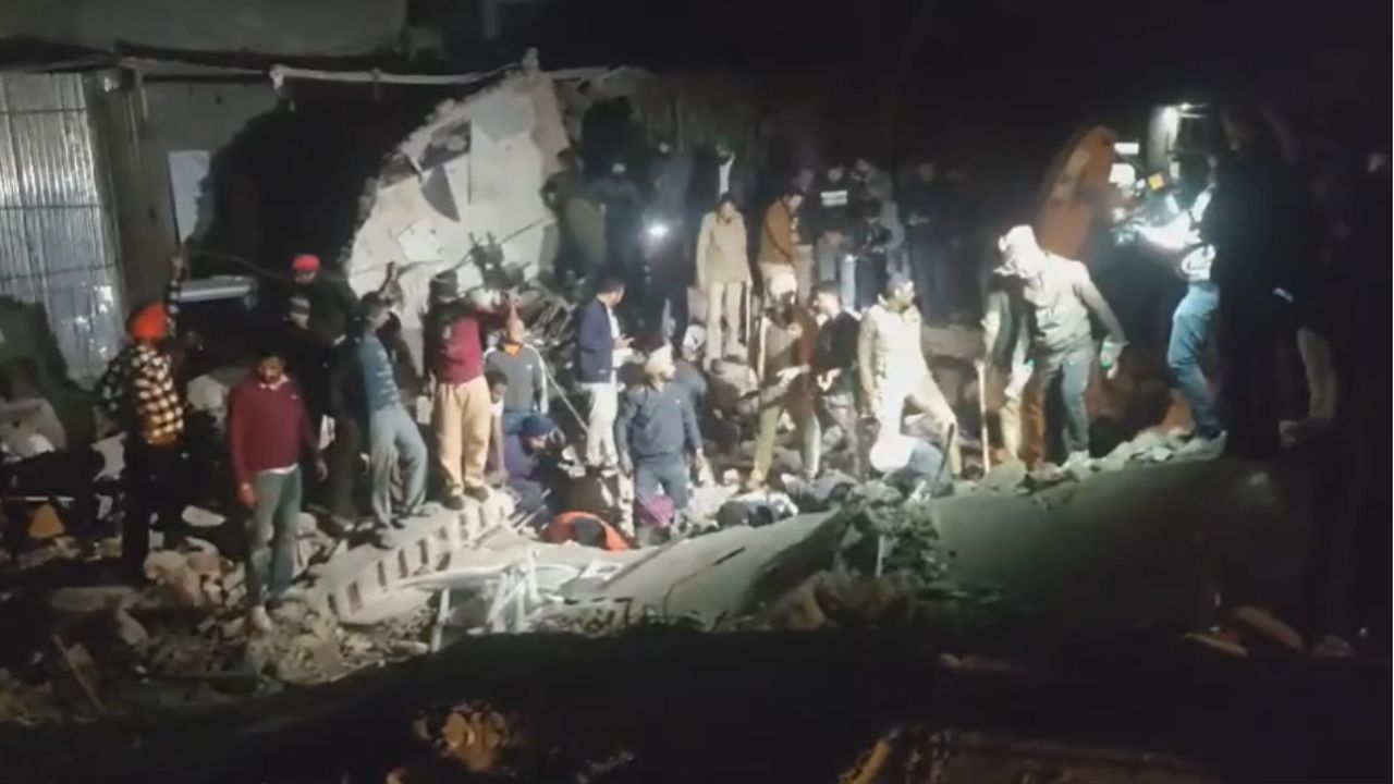 video grab of building collapse