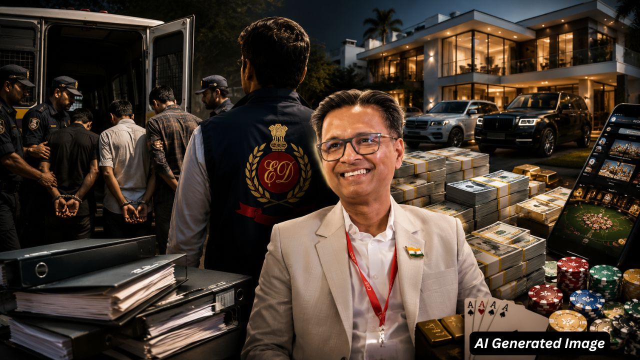 ai generated image of vikas garg and mahadev app case
