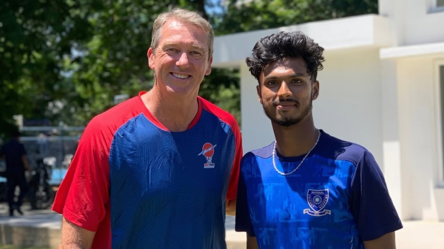 Dev Aditya Singh with Glenn McGrath