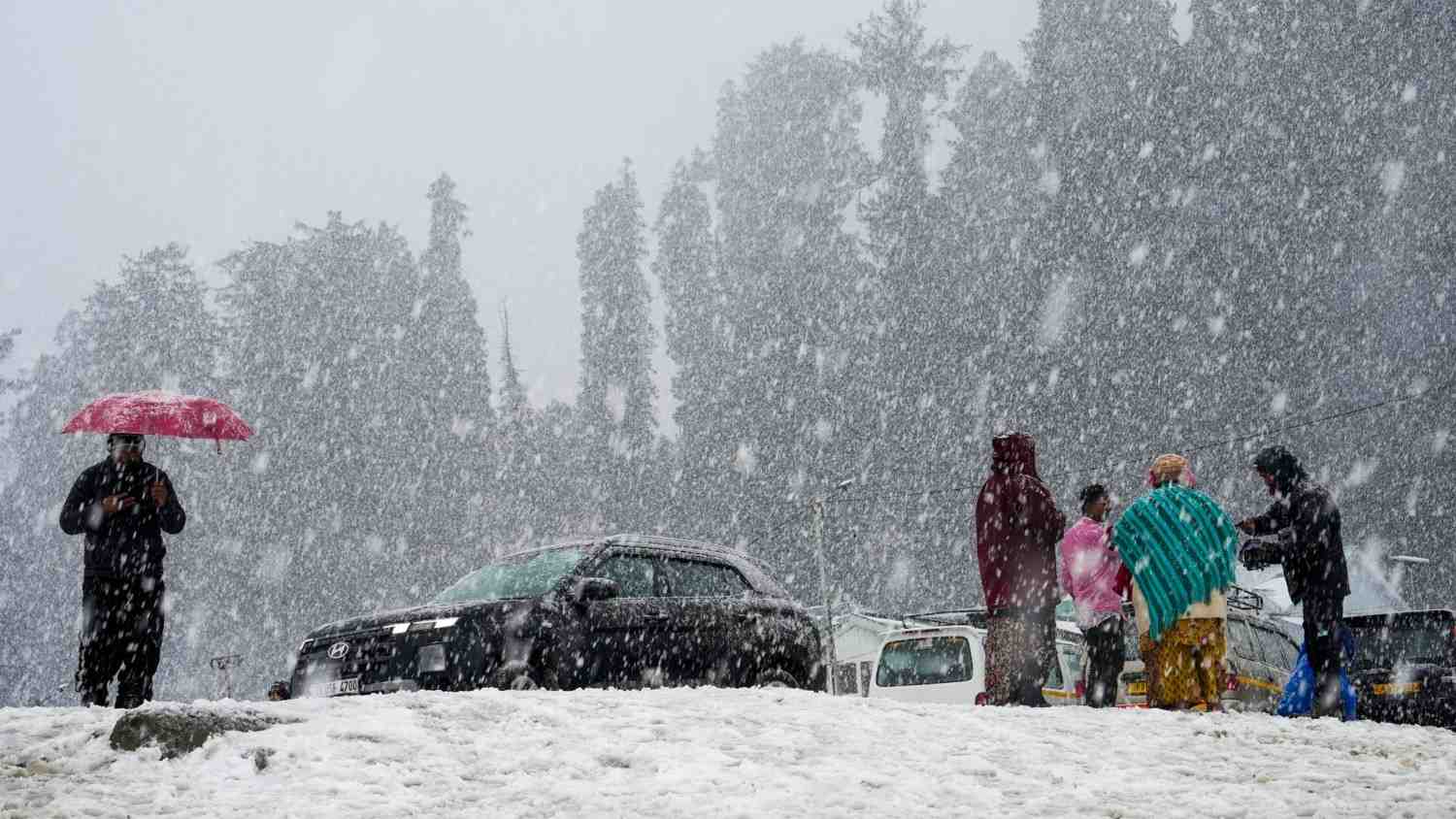 Snowfall in Gulmarg
