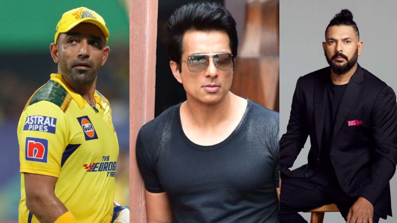 robin uthappa yuvraj singh and sonu sood